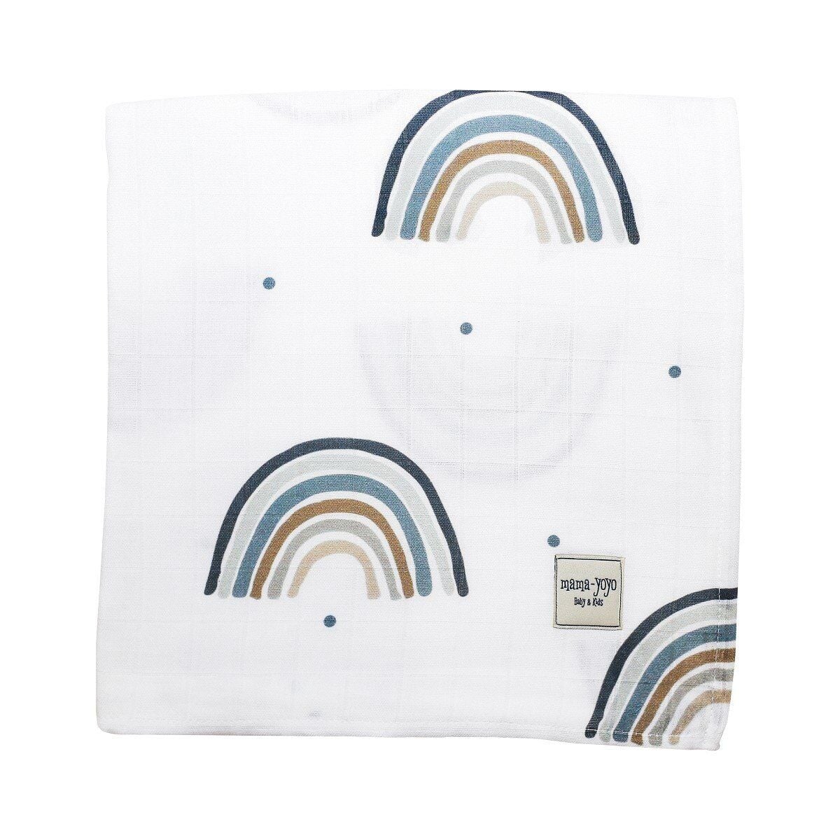 Mama Yoyo Müslin Örtü (120x120), Rainbow Lacivert