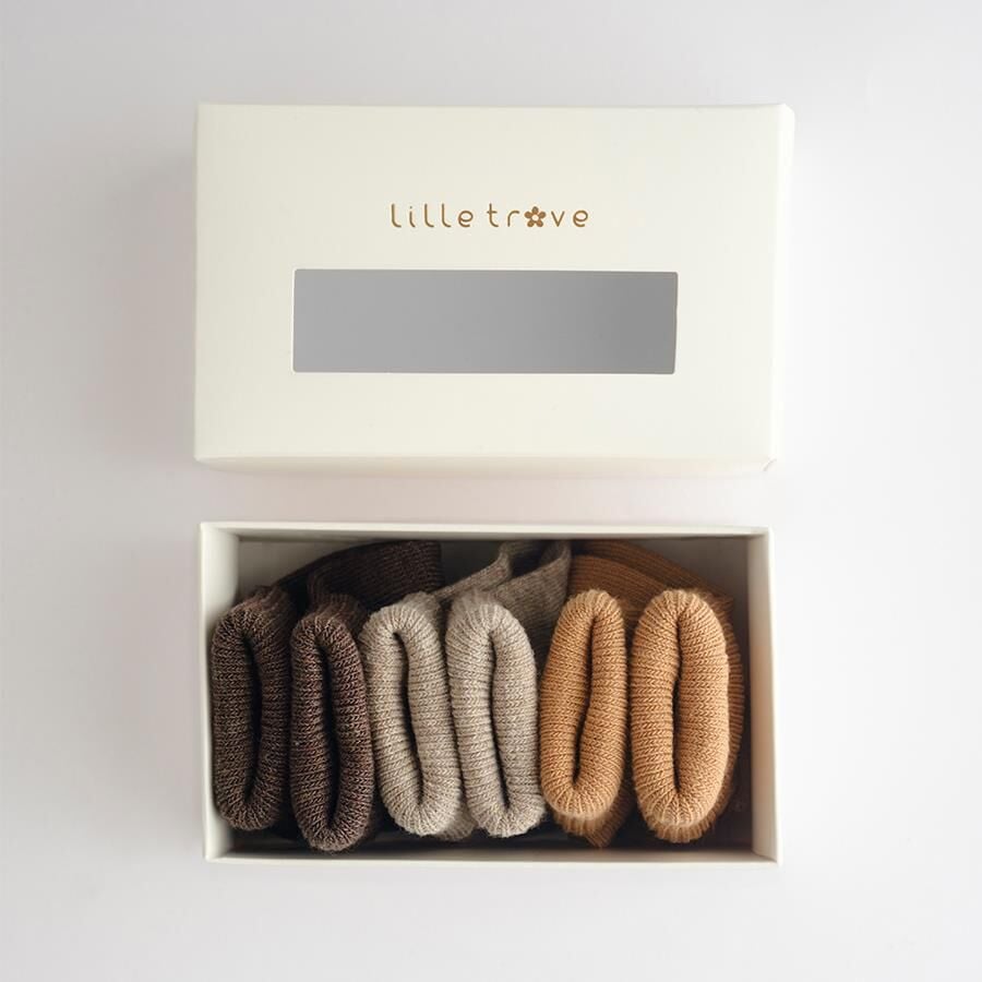 Yenidoğan Üçlü Çorap Seti, Kahverengi