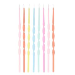 Meri Meri X Liberty - Gökkuşağı Mumlar - 16 Adet