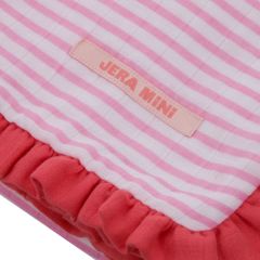 Jera Mini Müslin Battaniye, Pembe/Beyaz Çizgili