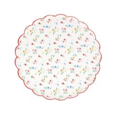 Meri Meri - Ditsy Posy Çiçekli Tabaklar - M - 8 Adet