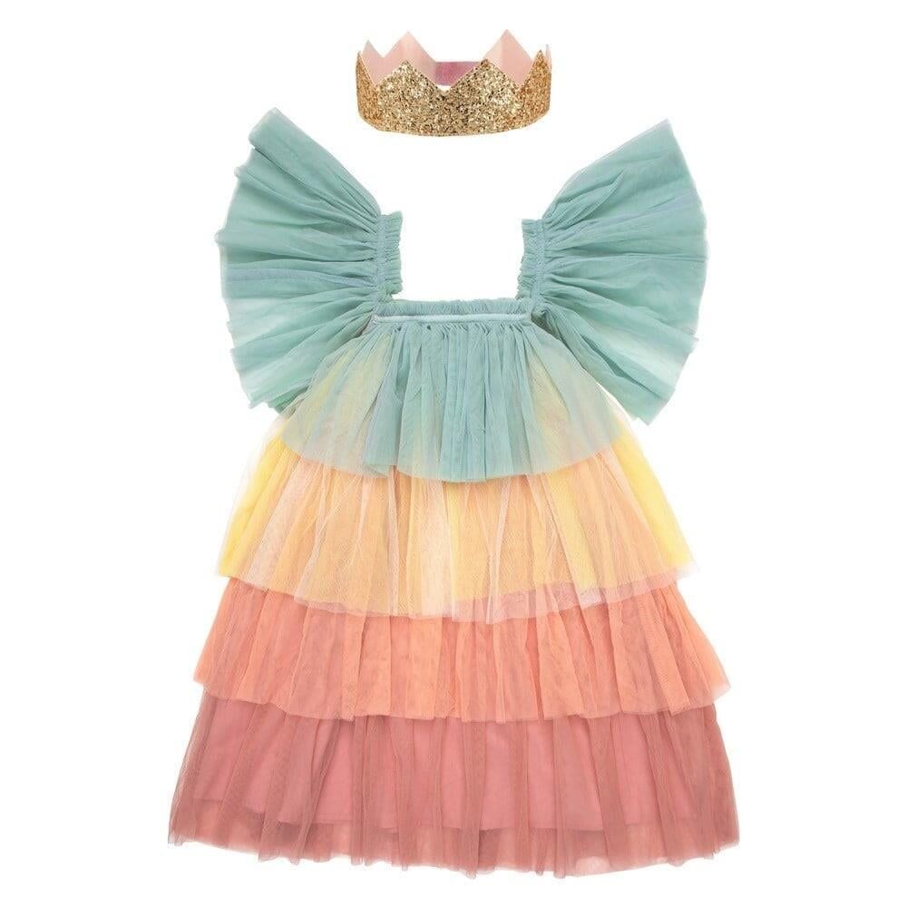 Meri Meri - Rainbow Ruffle Princess Dress-Up - 5-6 Years - Fırfırlı Gökkuşağı Elbisesi - 5-6 Yaş