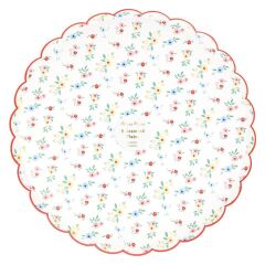 Meri Meri - Ditsy Posy Çiçekli Tabaklar - L - 8 Adet