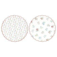 Meri Meri - Ditsy Posy Çiçekli Tabaklar - L - 8 Adet