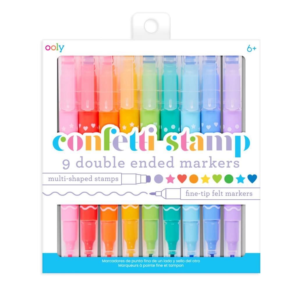 Ooly Confetti Stamp Çift Uçlu 9lu Keçeli Kalem