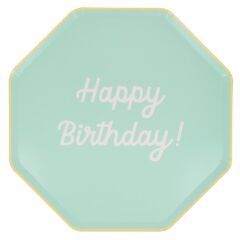 Meri Meri - Happy Birthday Tabaklar - L - 8 Adet