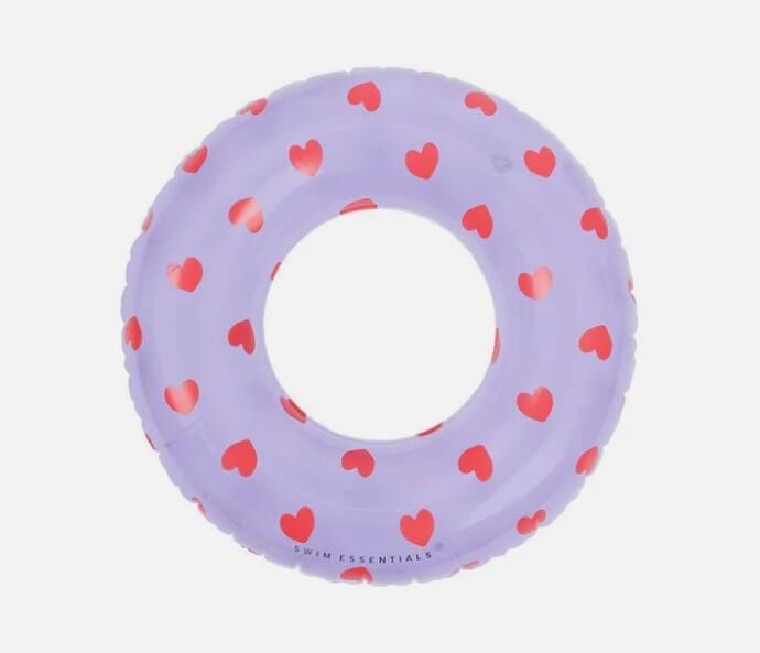 Swim Essentials Yüzme Simidi, Lilac Hearts (55 cm)