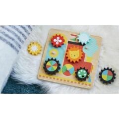 Petit Collage Hareketli Ahşap Yapboz - Busy Train