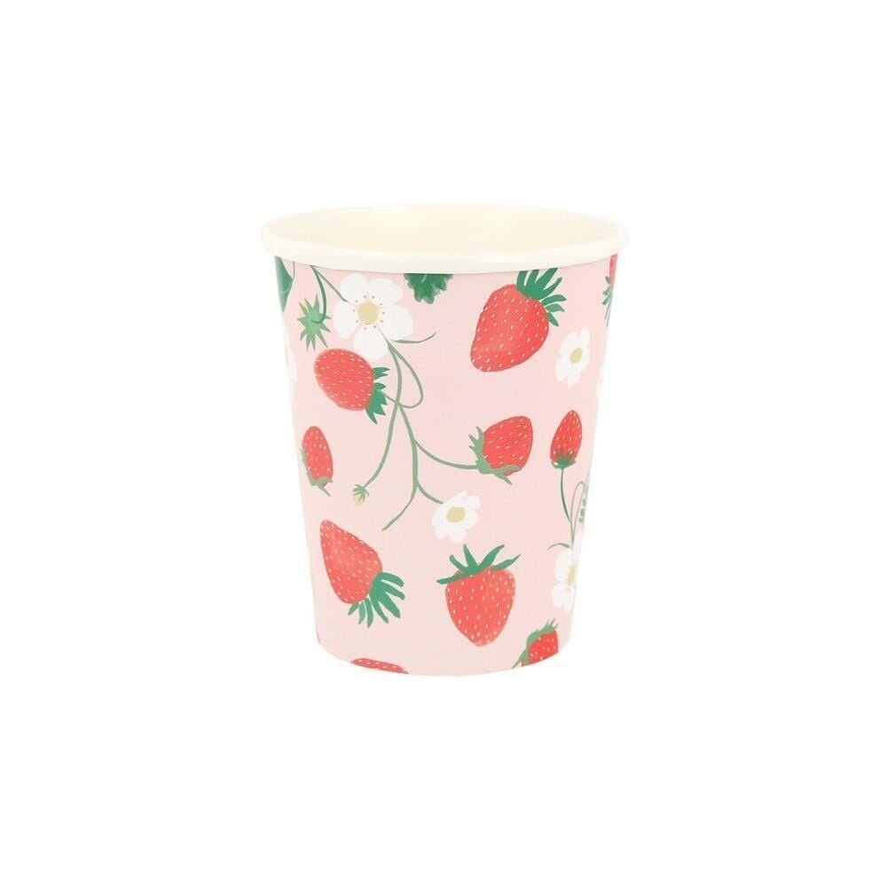 Meri Meri - Çilek Bardaklar - 8 Adet