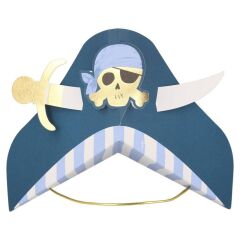 Meri Meri - Blue Pirate Party Hats - Korsan Parti Şapkaları - 8'Li