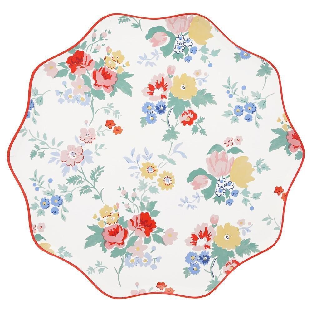 Meri Meri - Vintage Floral Tabaklar - L - 8 Adet