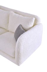 Pietra Beyaz 2'li Koltuk, Gri Kırlent