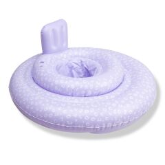 Swim Essentials Bebek Sırt Destekli Yüzme Simidi, Lila Leopard (0-1 Yaş)