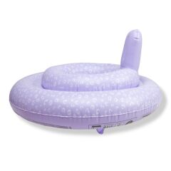 Swim Essentials Bebek Sırt Destekli Yüzme Simidi, Lila Leopard (0-1 Yaş)