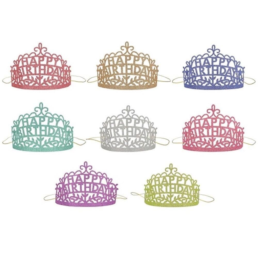 Meri Meri - Happy Birthday Tiaras - Happy Birthday Taç - 8'Li