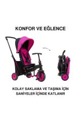 SmarTrike STR3 Plus 5’i 1 Arada Modüler Katlanabilir Bebek Arabası ve Üç Tekerlekli Bebek Bisikleti - Pink