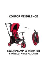 SmarTrike STR3 Plus 5’i 1 Arada Modüler Katlanabilir Bebek Arabası ve Üç Tekerlekli Bebek Bisikleti - Red