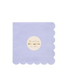 Meri Meri - Pale Blue Napkins - Açık Lila Peçeteler - L - 20'Li