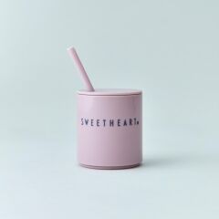 Design Letters Tritan Bardak için Kapak ve Pipet Seti, Lavanta