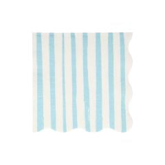 Meri Meri - Blue Stripe Napkins - Mavi Çizgili Peçete - L - 16'Lı