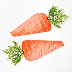 Meri Meri - Carrot Napkin - Havuç Peçeteler - 16'Lı