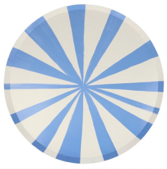 Meri Meri - Mixed Stripe Dinner Plates - Renkli Çizgili Tabaklar - L - 8'Li