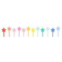 Meri Meri - Gökkuşağı Yıldız Mumlar - 12 Adet