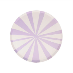 Meri Meri - Mixed Stripe Side Plates - Karışık Çizgili Tabaklar - M - 8'Li
