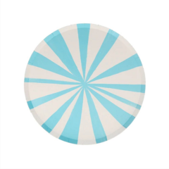 Meri Meri - Mixed Stripe Side Plates - Karışık Çizgili Tabaklar - M - 8'Li