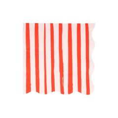 Meri Meri - Red Stripe Napkins - Kırmızı Çizgili Peçeteler - L - 16'Lı