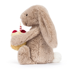 Jellycat Tavşan Uyku Arkadaşı, Doğumgünü Bej (Orta)