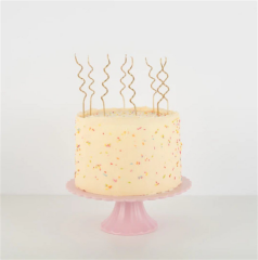 Meri Meri - Gold Swirly Candles - Altın Kıvrımlı Mumlar - 20'Li