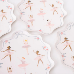Meri Meri - Ballerina Plates - Balerin Tabaklar - 8'Li