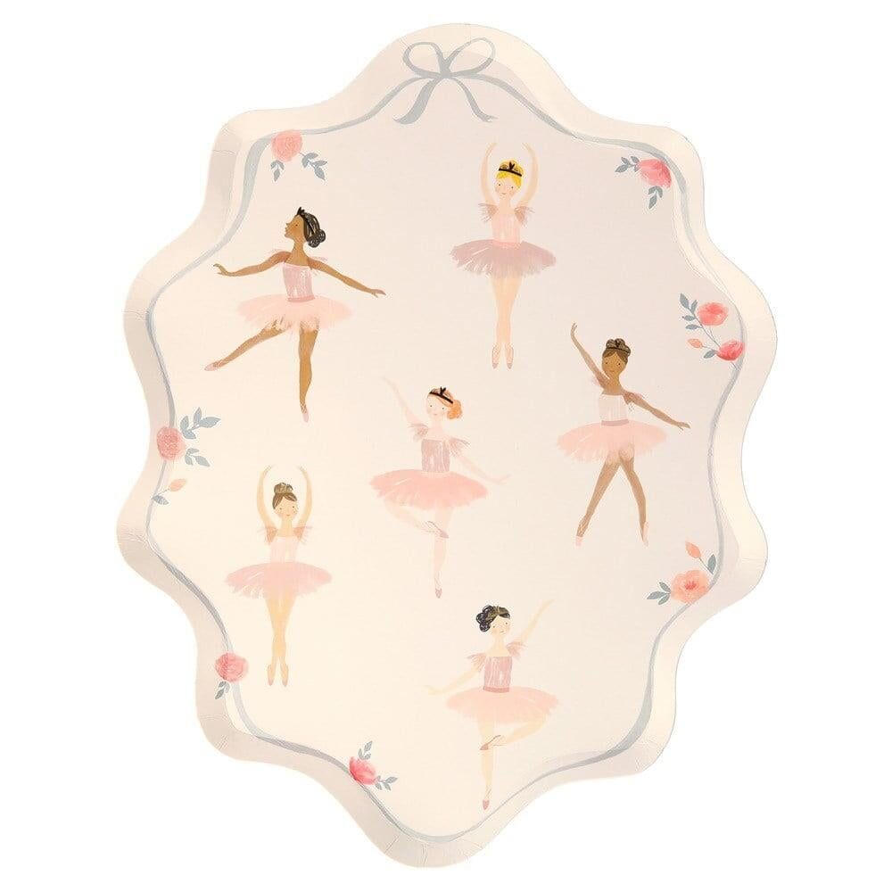 Meri Meri - Ballerina Plates - Balerin Tabaklar - 8'Li
