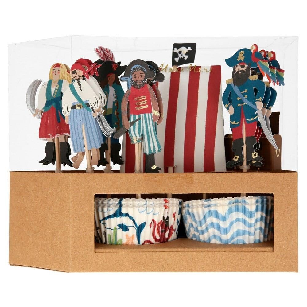Meri Meri - Pirate Ship Cupcake Kit - Korsan Gemisi Cupcake Seti - 24'Lü