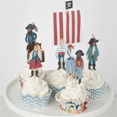 Meri Meri - Pirate Ship Cupcake Kit - Korsan Gemisi Cupcake Seti - 24'Lü
