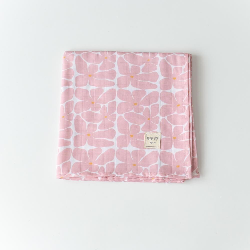 Mama Yoyo Organik Müslin Örtü, Floral (120 x 120)