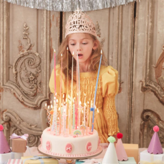 Meri Meri - Gold Tall Tapered Candles - Altın Uzun Mumlar - 12'Li