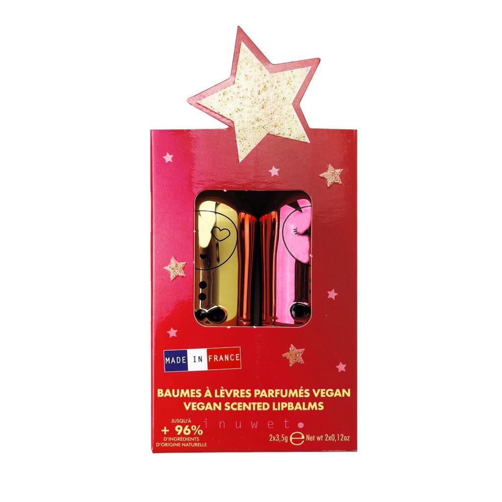 Inuwet Bunny Dudak Balmı, İkili Set (Metal Red, Metal Gold)