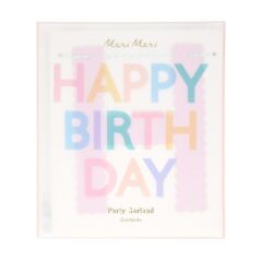Meri Meri - Tırtıklı Pastel Happy Birthday Asılan Süs