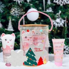 Inuwet Silindir Kutulu Yılbaşı Seti (El Kremi, Vücut Losyonu ve Banyo Topu)