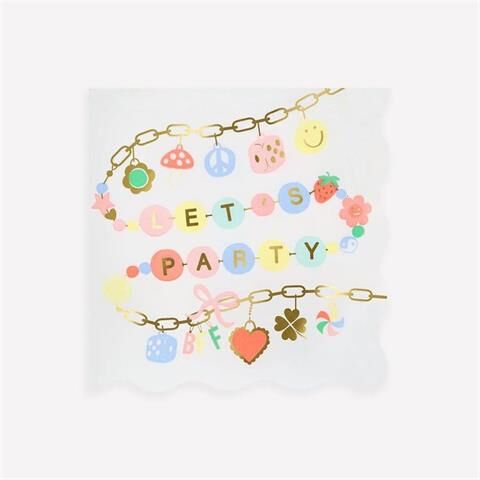 Meri Meri - Charm Party Large Napkins - Bikelik Partisi Peçeteler - L - 16 Adet