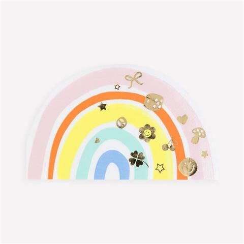 Meri Meri - Charm Party Rainbow Napkins - Bileklik Partisi Gökkuşağı Peçeteler - 16 Adet