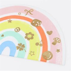Meri Meri - Charm Party Rainbow Napkins - Bileklik Partisi Gökkuşağı Peçeteler - 16 Adet