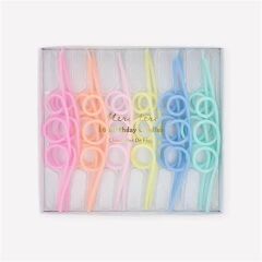 Meri Meri - Pastel Loopy Candles - Pastel Renk Kıvrımlı Mumlar - 16 Adet
