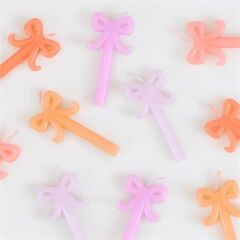 Meri Meri - Mini Bow Candles - Mini Fiyonk Mumlar - 10 Adet