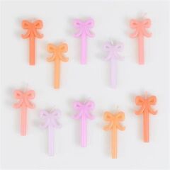 Meri Meri - Mini Bow Candles - Mini Fiyonk Mumlar - 10 Adet