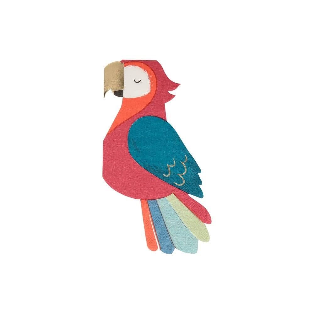 Meri Meri - Parrot Napkins - Papağan Peçeteler - 16'Lı