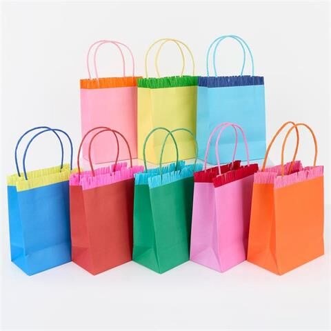 Meri Meri - Bright Fringed Party Bags - Parlak Saçaklı Parti Çantaları - 8 Adet