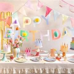 Meri Meri - Bright Star Happy Birthday Large Napkins - Parlak Yıldız Happy Birthday Peçeteler - L - 16 Adet